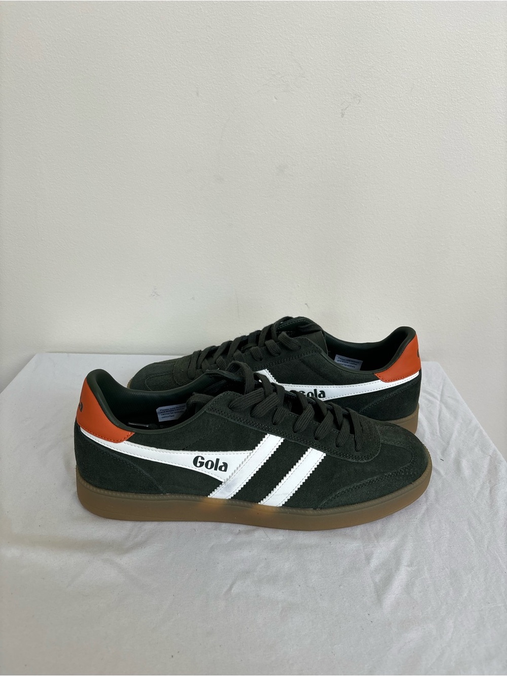 Gola Classics Mens Viper Sneakers Dark Khaki white orange gum Sz 12 Eu45 New